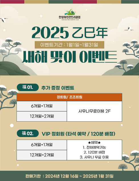 2025년 을사년 새해맞이 이벤트